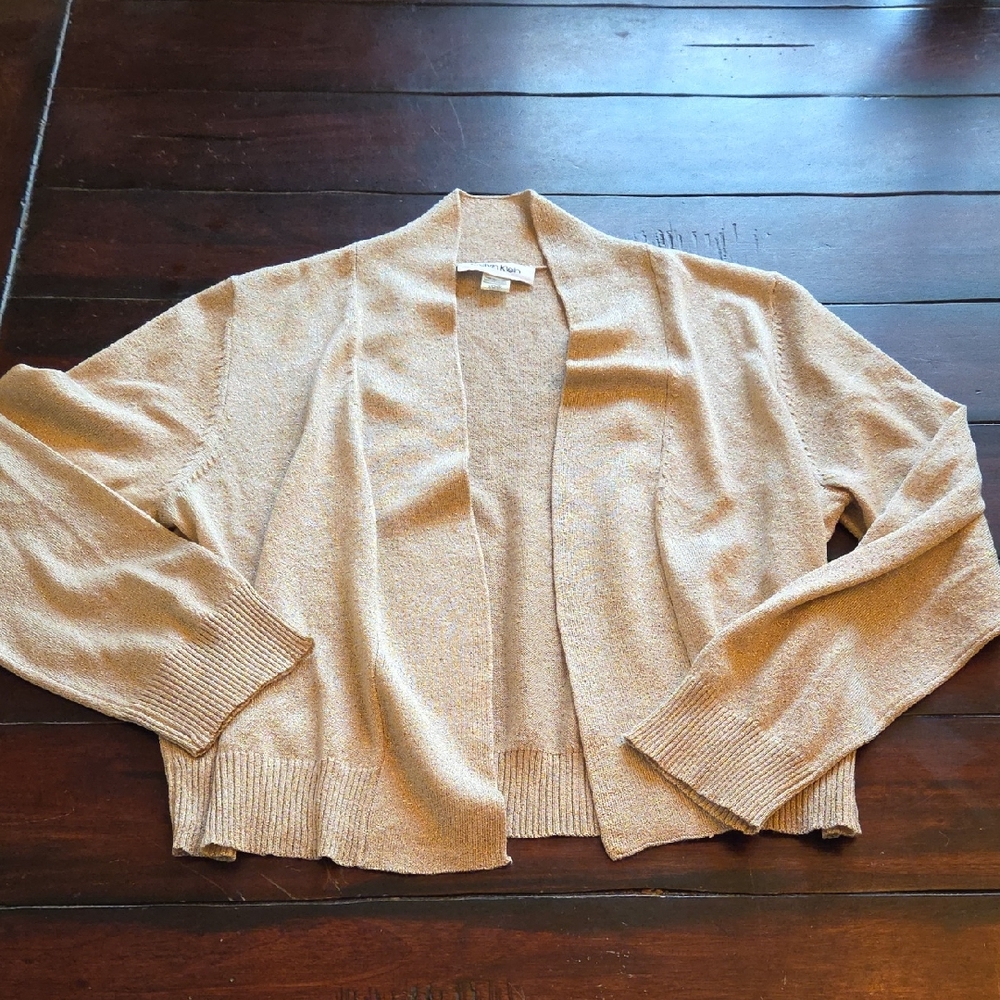 Calvin Klein Beige Open Front Cardigan